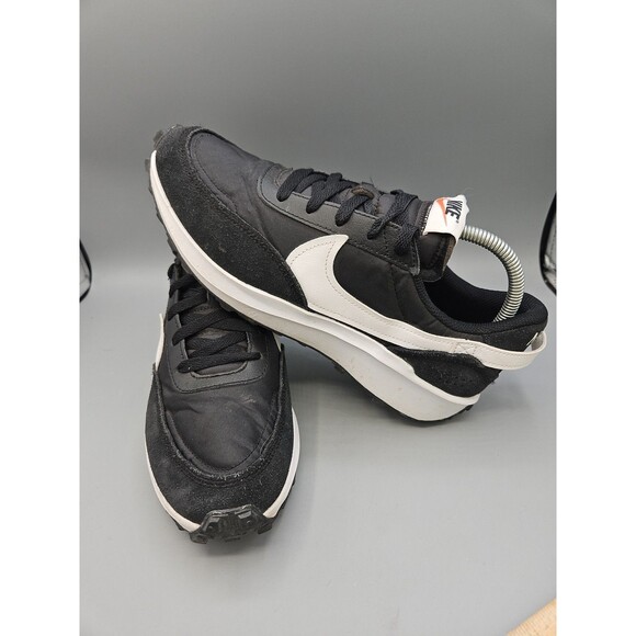 NIKE WAFFLE DEBUT MEN'S Size 8 SNEAKER CASUAL SHOES Black White DH9522-001 - Picture 7 of 11